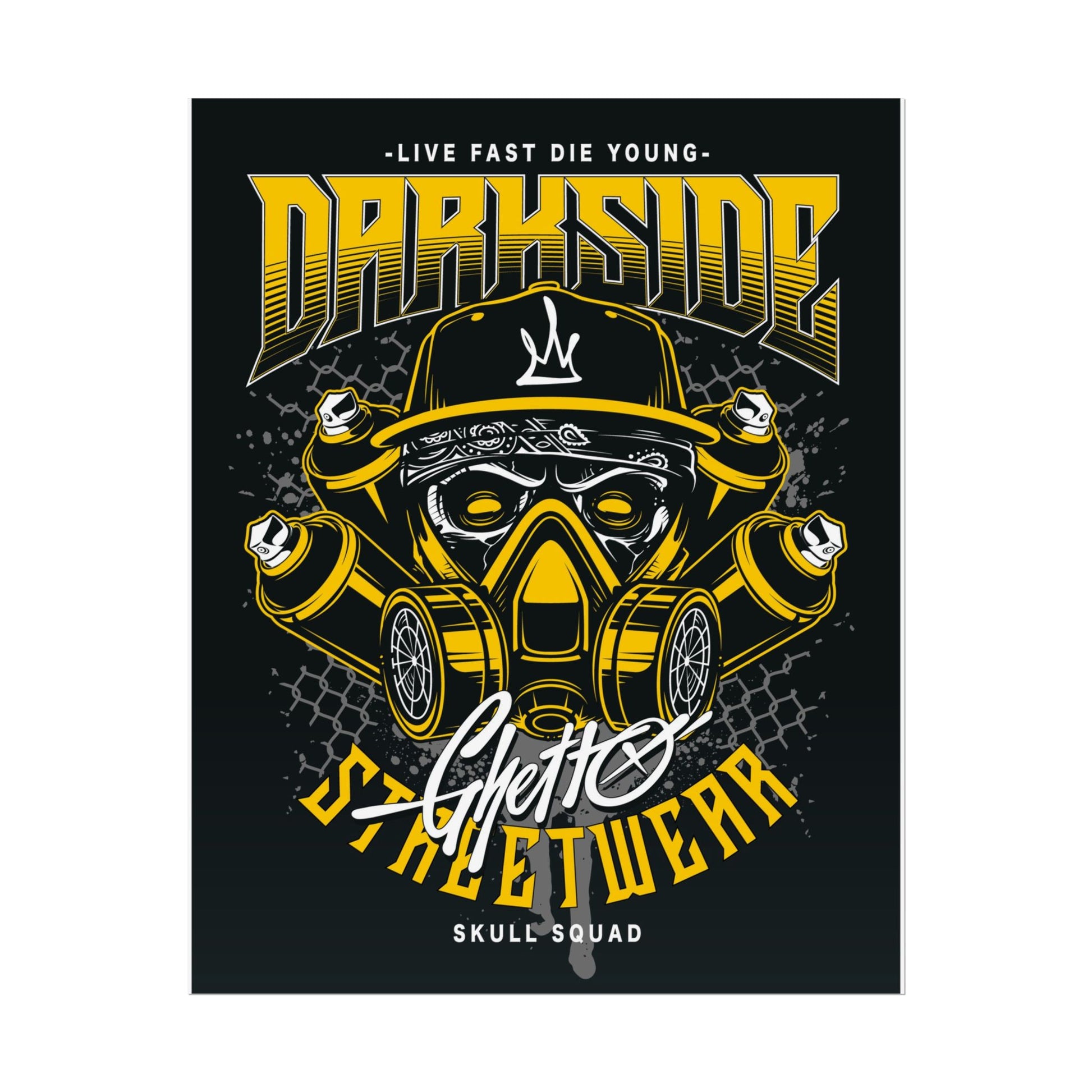Skull Streetwear Rolled Poster - 'Darkside' Design Wall Art - CreativeRino