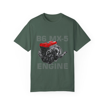 B6 MX-5 Engine Unisex Garment-Dyed T-Shirt - Perfect T-shirt for Car Enthusiasts - CreativeRino
