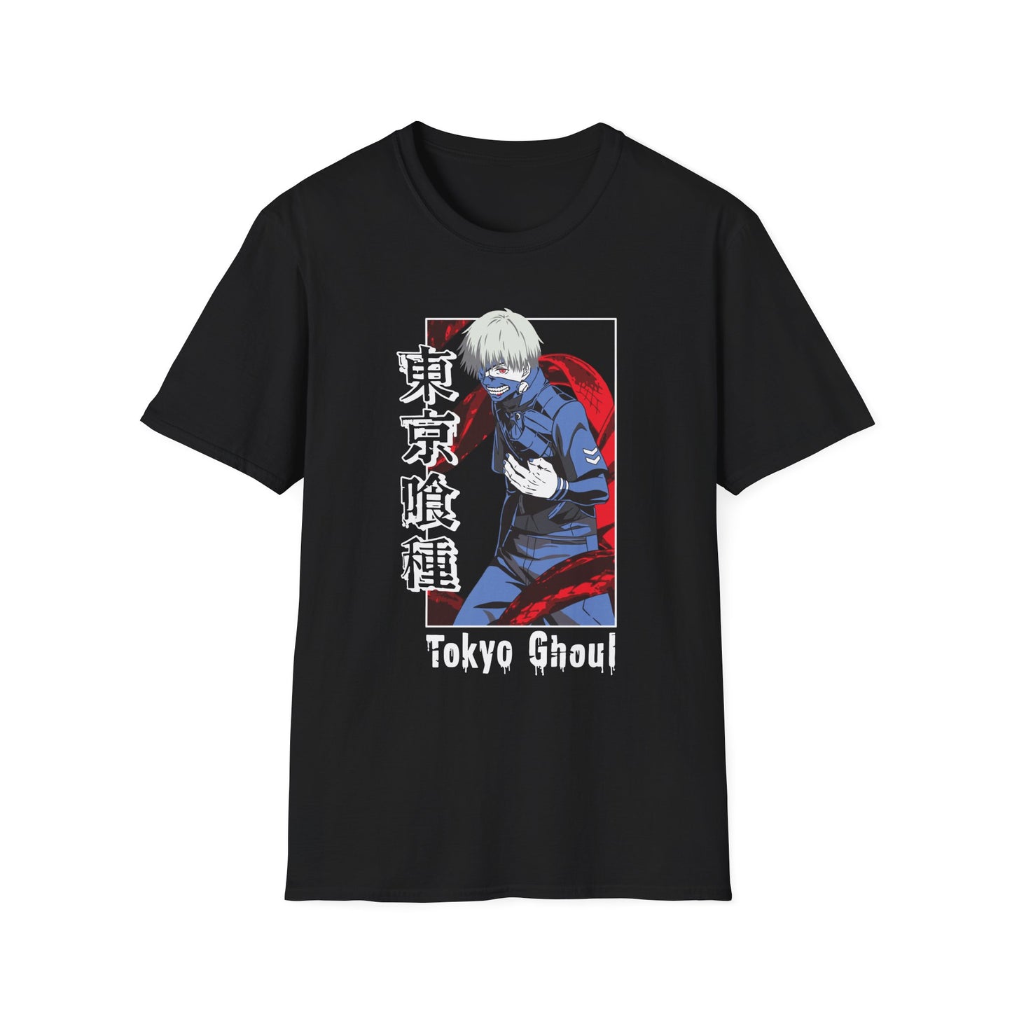 Anime-Inspired Tokyo Ghoul Unisex Softstyle T-shirt - Anime Cool Character Design - CreativeRino