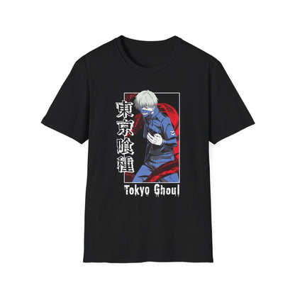 Anime-Inspired Tokyo Ghoul Unisex Softstyle T-shirt - Anime Cool Character Design - CreativeRino