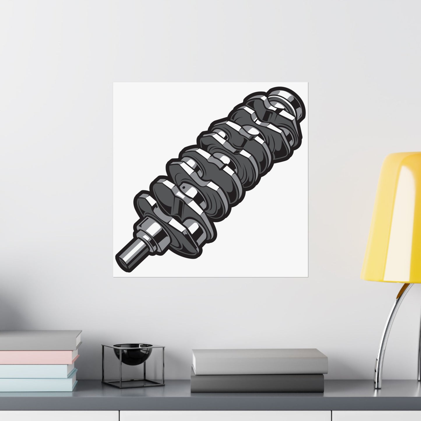 Crankshaft Matte Square Poster - Unique Automotive Art for Car Enthusiasts - CreativeRino