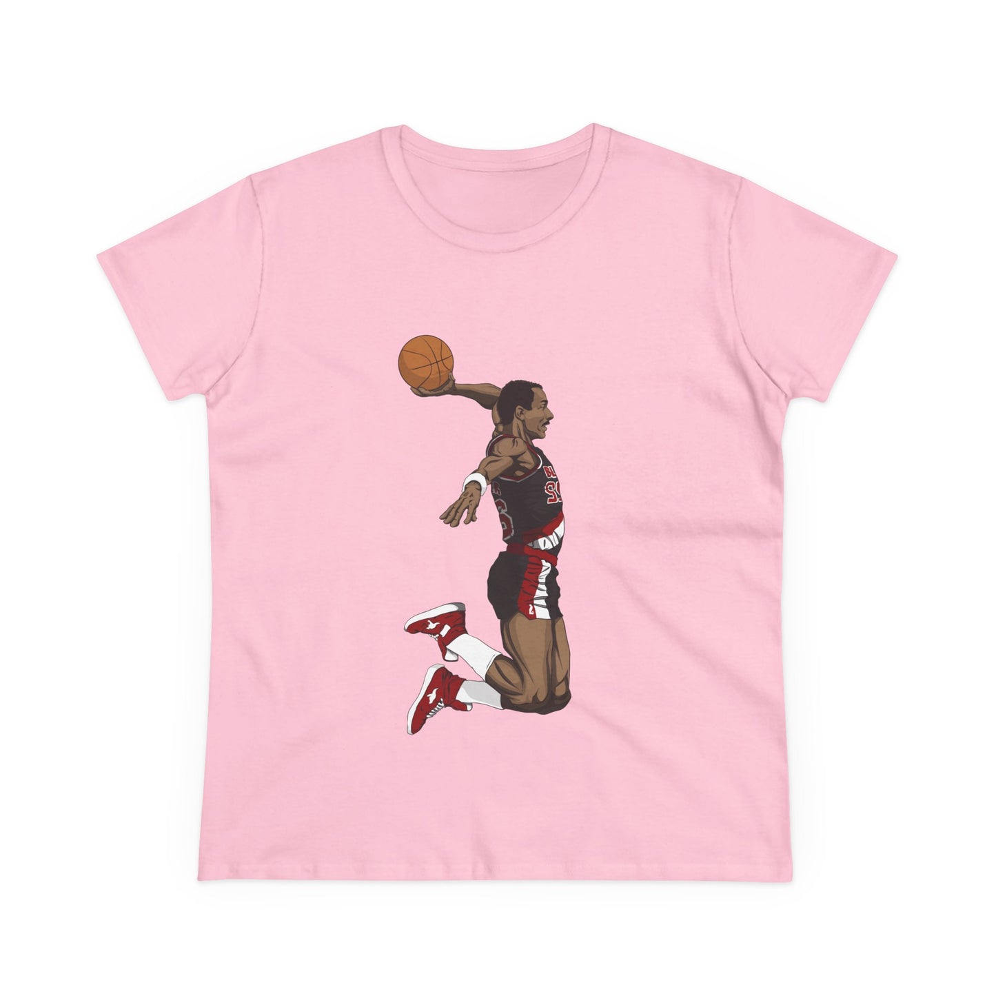 Women's Midweight Cotton Clyde Drexler Basketball Tee - Perfect T-shirt for Sports Fans - CreativeRino