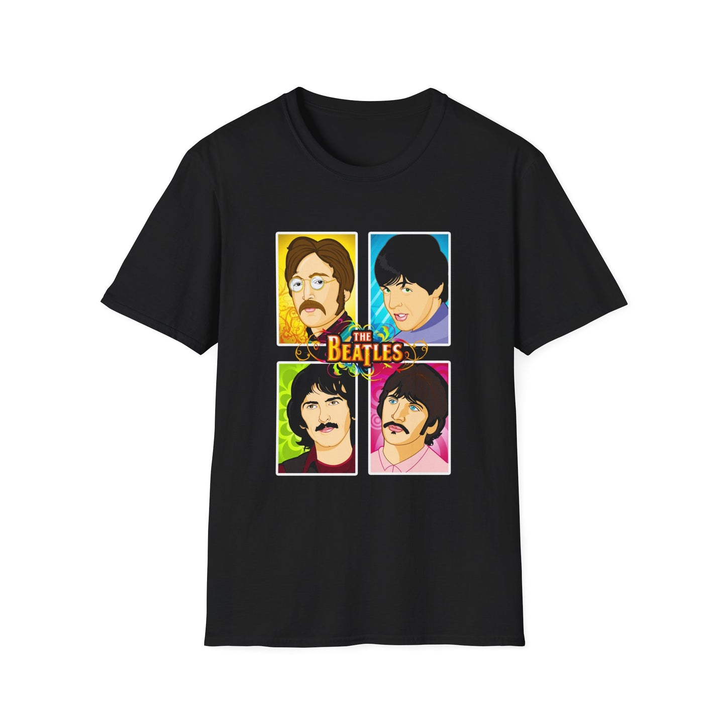 Retro Beatles Unisex Softstyle T-Shirt - Music Nostalgia Tee - CreativeRino