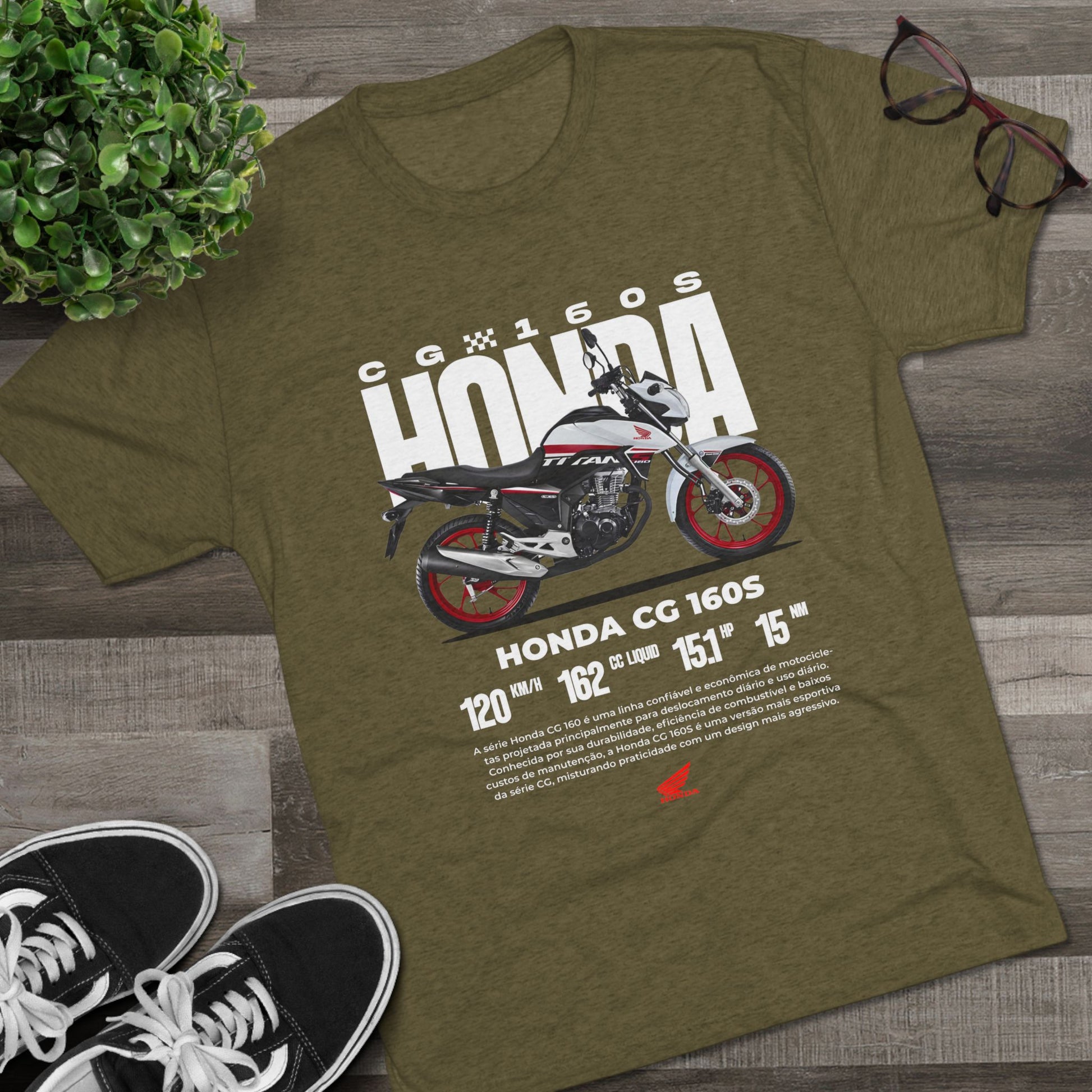 Honda CG 160S Unisex Tri-Blend Crew Tee - Perfect T-shirt for Motorcycle Enthusiasts - CreativeRino
