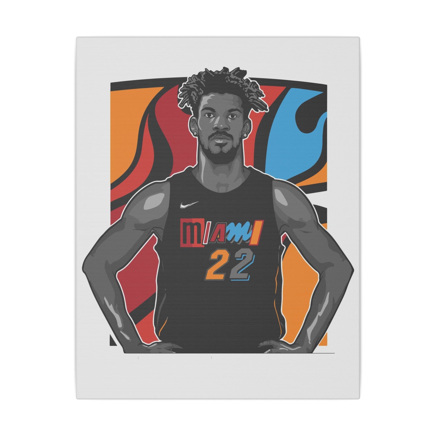 Miami Basketball Canvas Art - Stretched Matte Print of Player #22 - CreativeRino