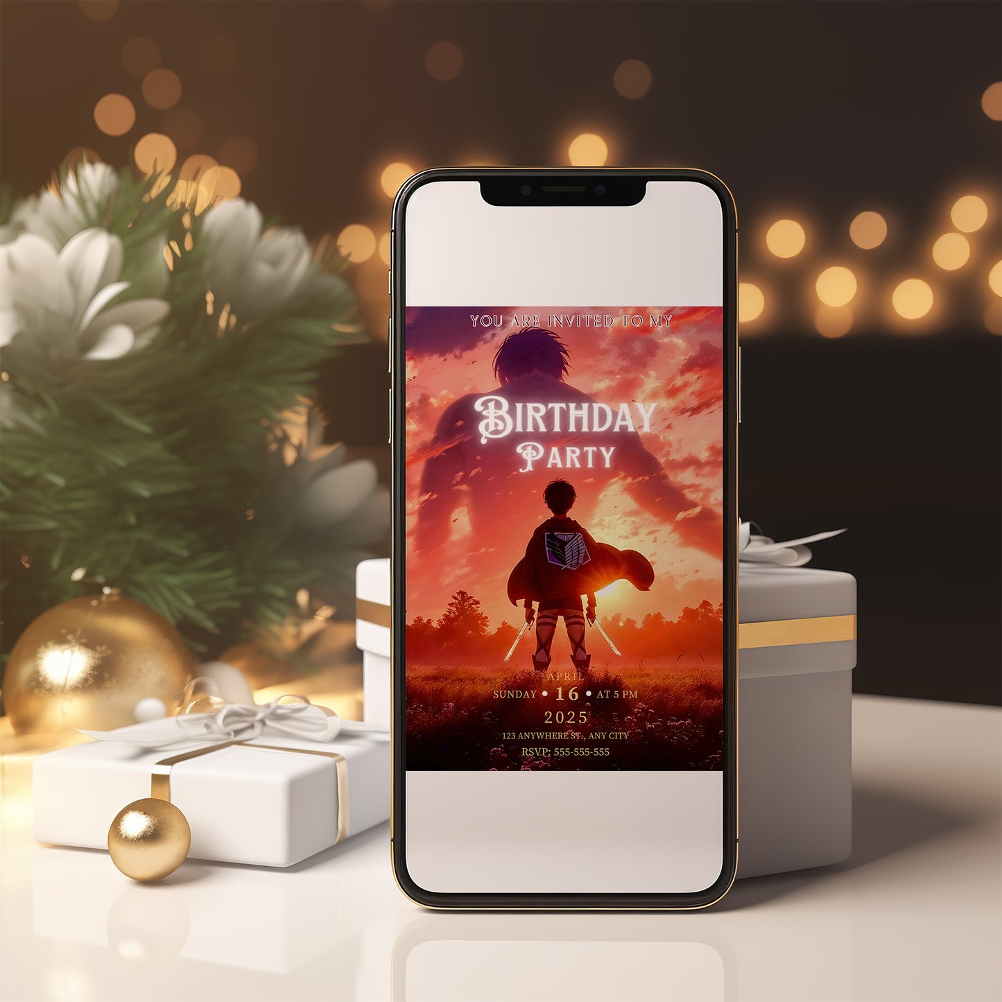 Attack on Titan Birthday Invitation Template - CreativeRino