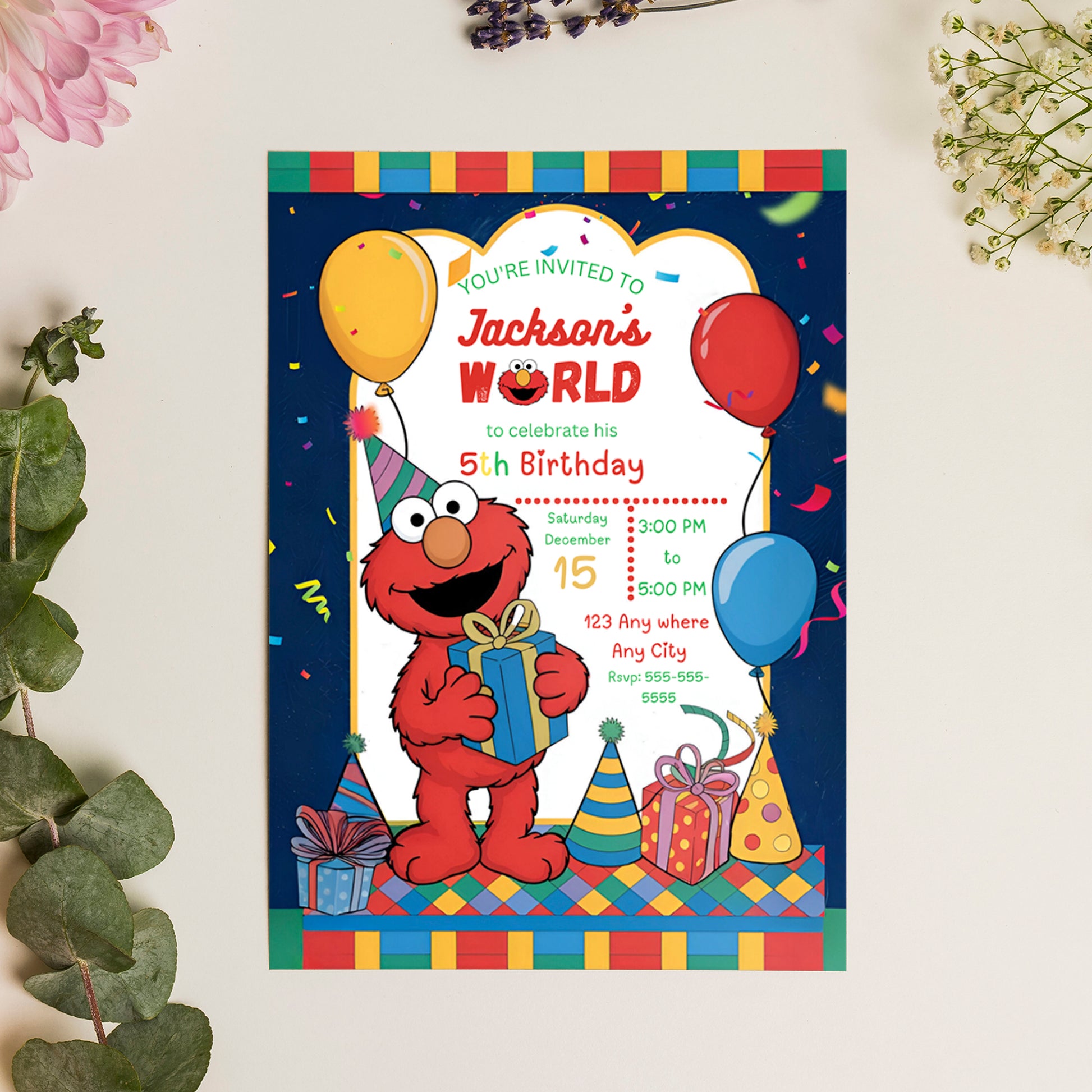 Sesame Street Birthday Invitation Template - CreativeRino
