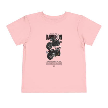 Harley-Davidson Fat Bob Toddler Short Sleeve Tee - Cool Kids Motorcycle T-shirt - CreativeRino