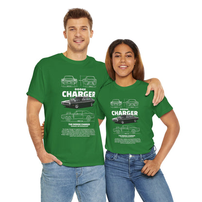 Dodge Challenger Car Graphic Unisex Heavy Cotton Tee - Vintage Automobile T-Shirt - CreativeRino
