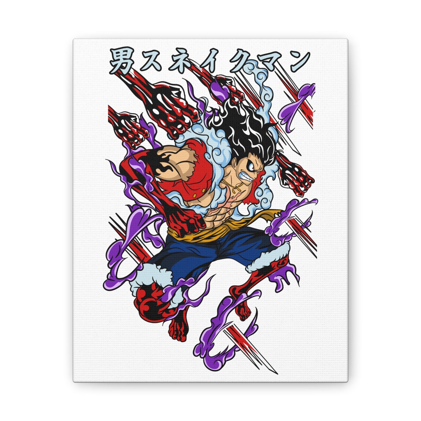 One Piece Dynamic Manga Canvas Art with Japanese Text - CreativeRino