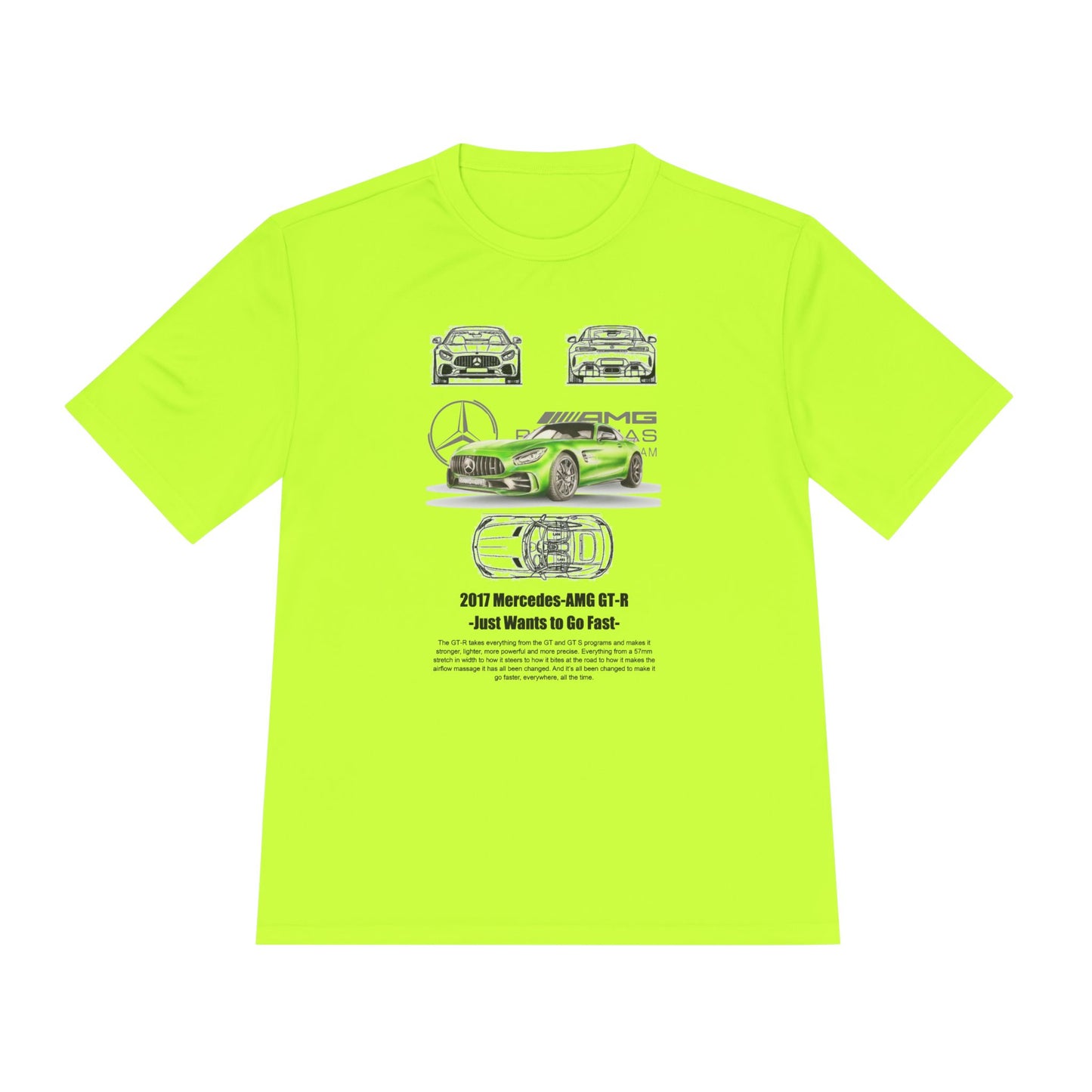 Unisex Moisture Wicking Tee - 2017 Mercedes-AMG GT-R Fast Car T-shirt Design - CreativeRino