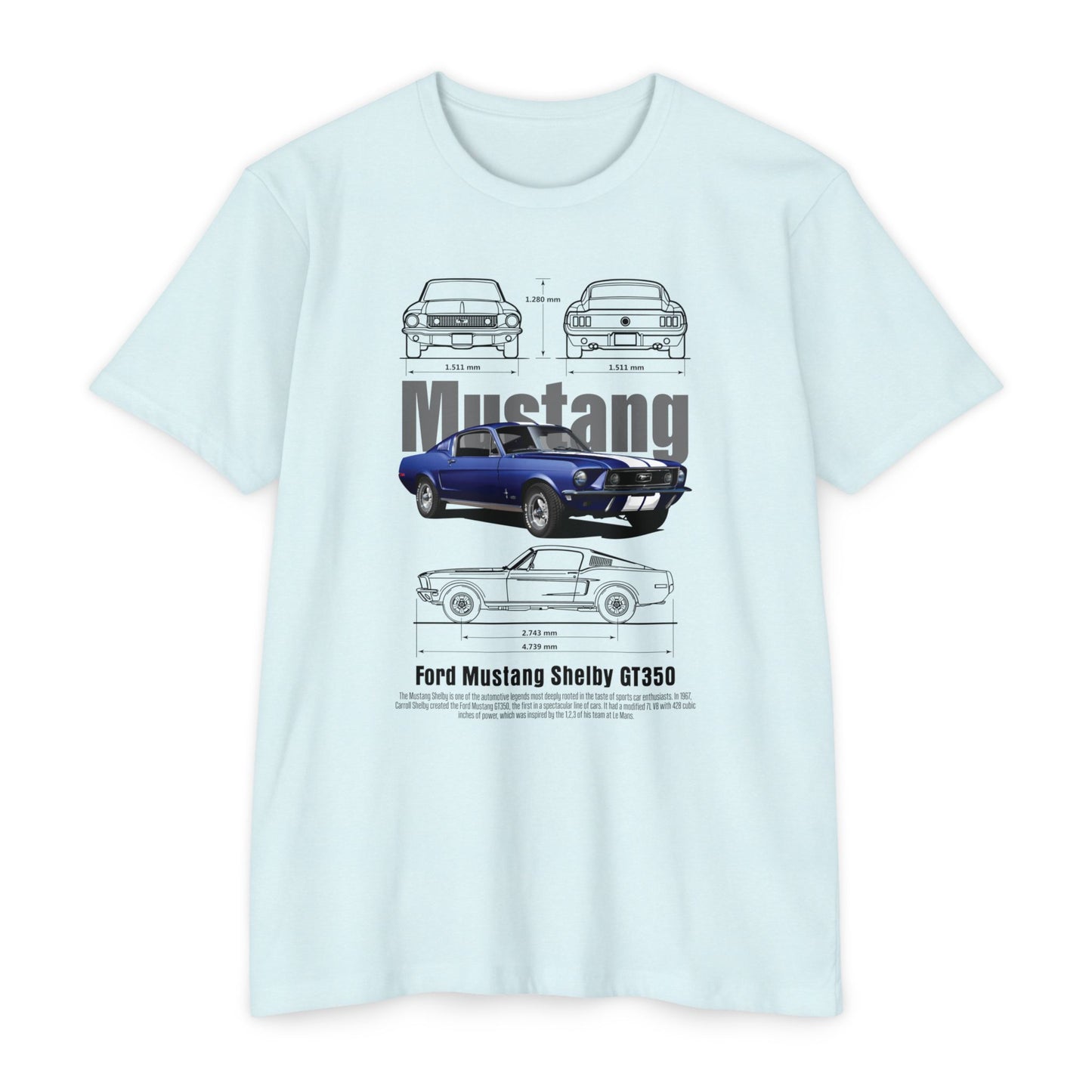 Mustang Shelby GT350 T-Shirt - Vintage Car Design T-shirt for Auto Enthusiasts - CreativeRino
