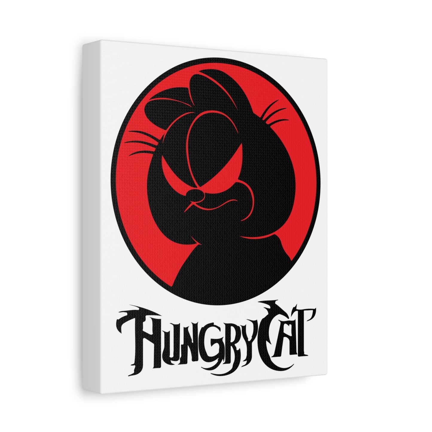 Hungry Cat Wall Art - Anime Matte Stretched Canvas Decor - CreativeRino