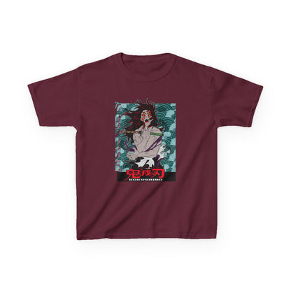 Anime-Inspired Kids Heavy Cotton Tee - Demon Slayer T-shirt - CreativeRino