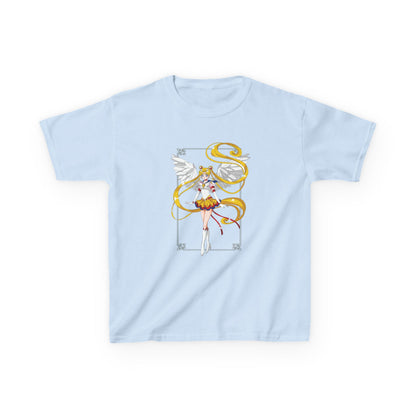 Anime Kids Heavy Cotton™ Tee - Sailor Moon Angelic Warrior T-shirt Design for Young Dreamers - CreativeRino