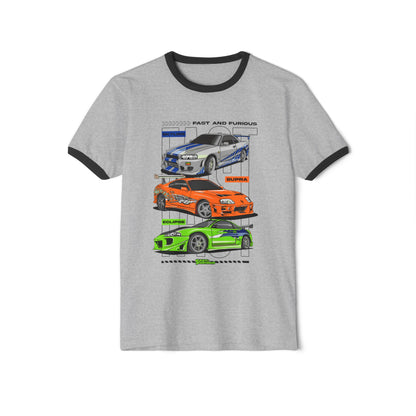 Fast and Furious Car Unisex Cotton Ringer T-Shirt - Car Enthusiast Gift - CreativeRino