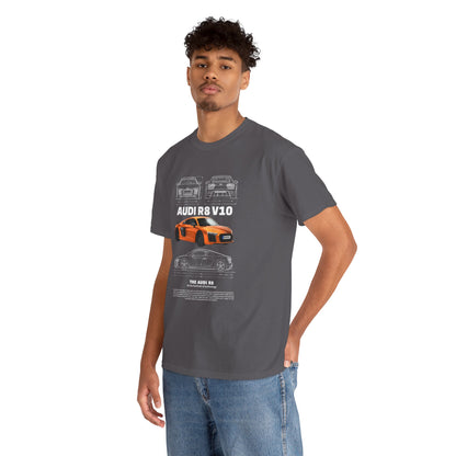 AUDI R8 V10 Car Graphic Tee - Unisex Heavy Cotton Tee for Auto Enthusiasts - CreativeRino