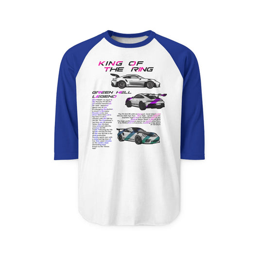 Porsche King Of The Ring Unisex Three-Quarter Sleeve Raglan T-shirt - CreativeRino