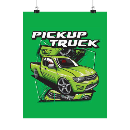 Vibrant Pickup Truck Matte Poster for Car Enthusiasts - CreativeRino