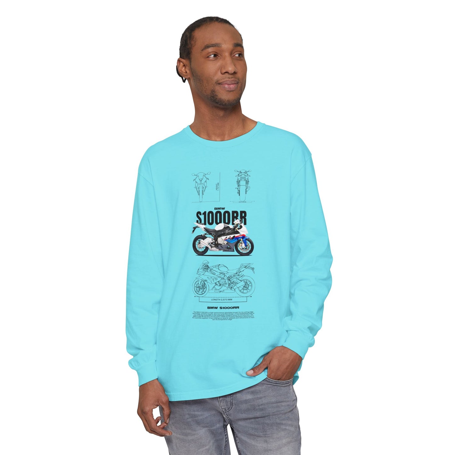 BMW S1000RR Motorcycle Long Sleeve T-Shirt - Unisex Garment-Dyed - CreativeRino