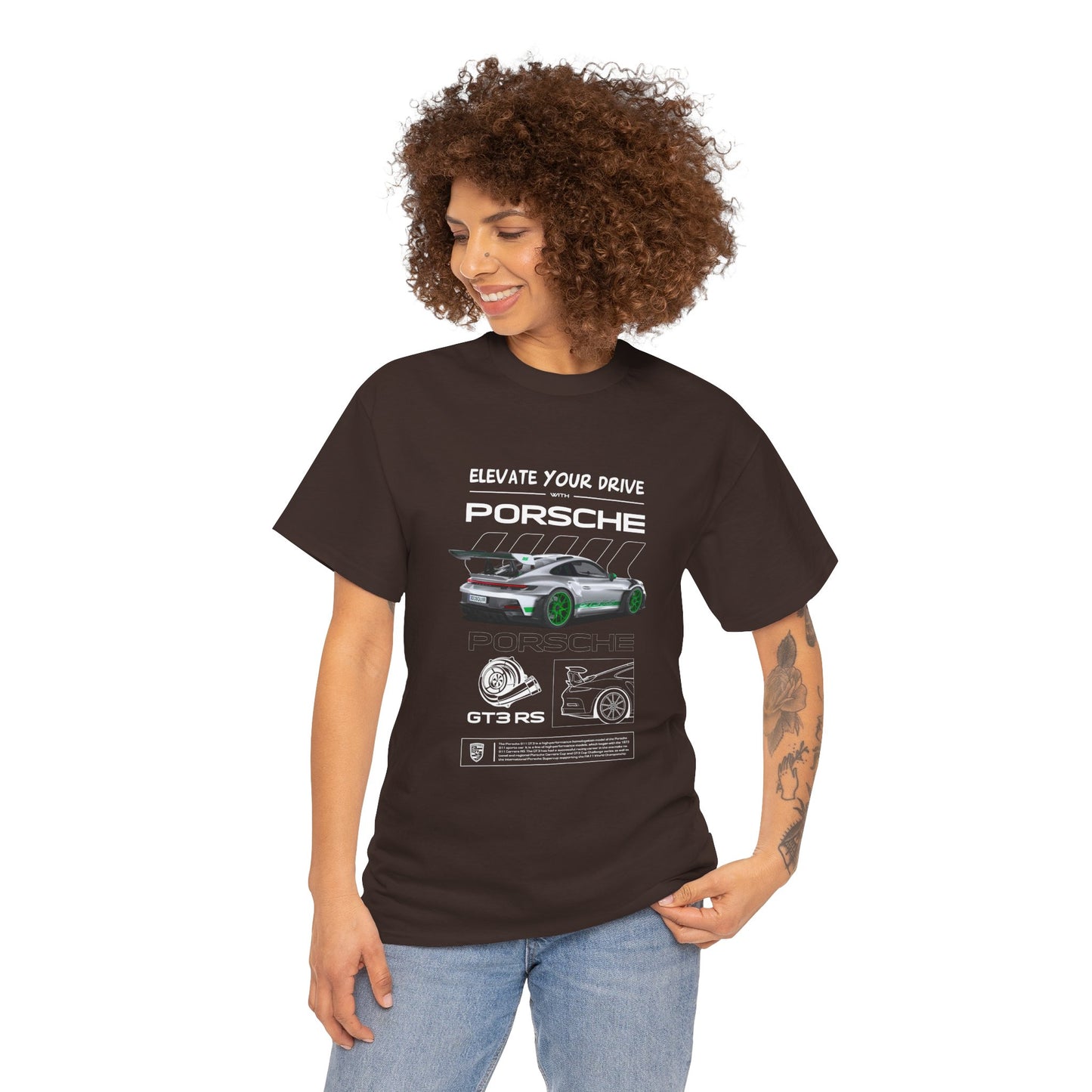Porsche 911 Elevate Your Drive Unisex Heavy Cotton Tee - CreativeRino