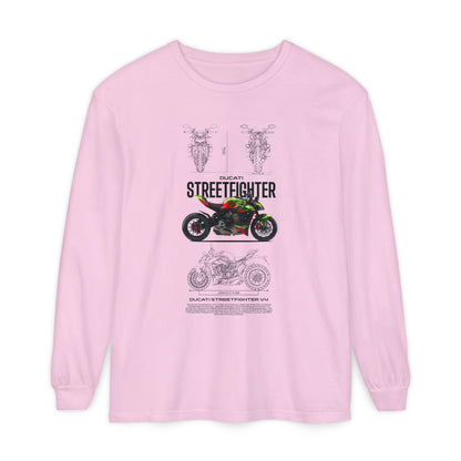 Ducati Streetfighter Long Sleeve T-Shirt - Retro Motorcycle Graphic T-shirt - CreativeRino