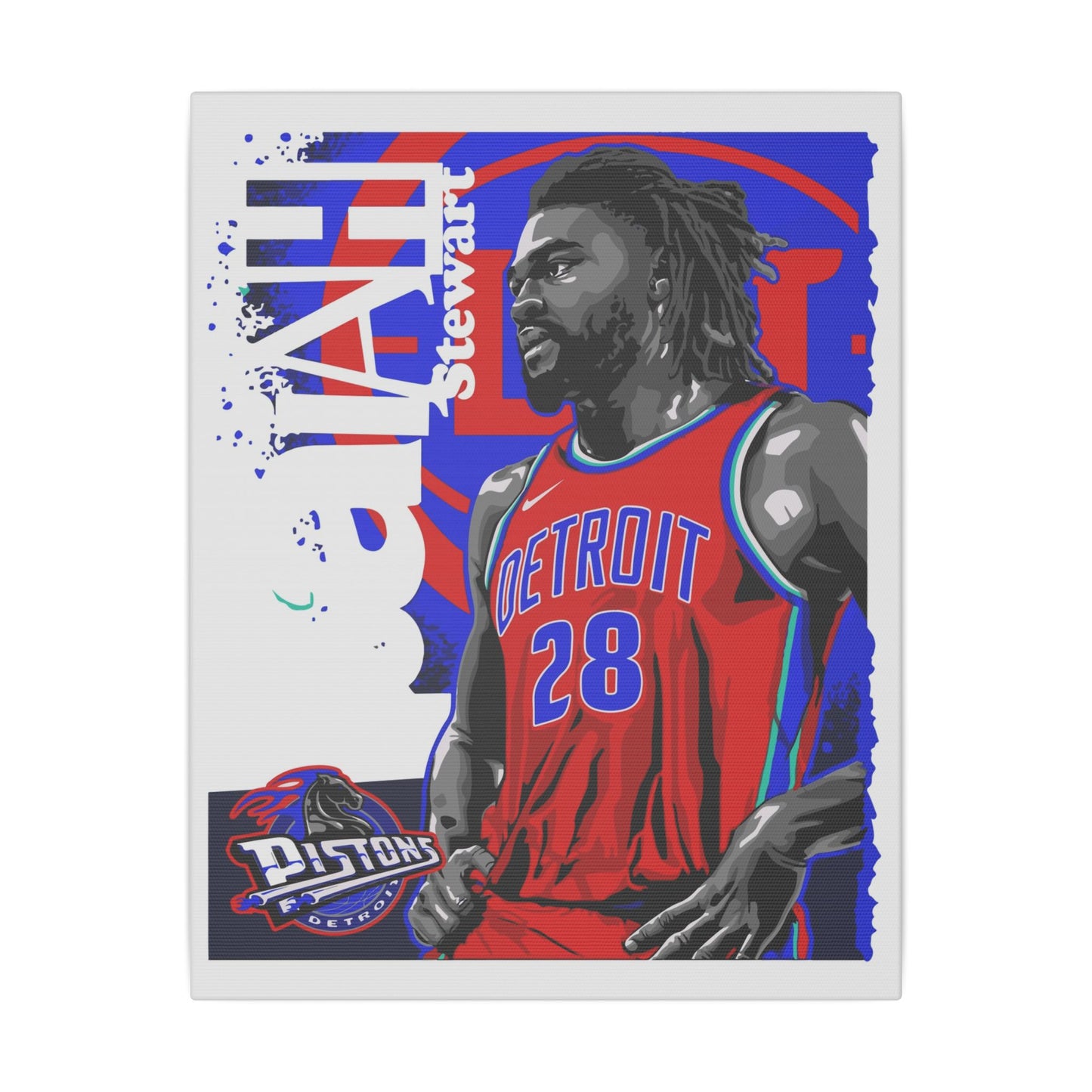 Isaiah Stewart Detroit Pistons Canvas Art - Vibrant Wall Decor for Basketball Fans - CreativeRino