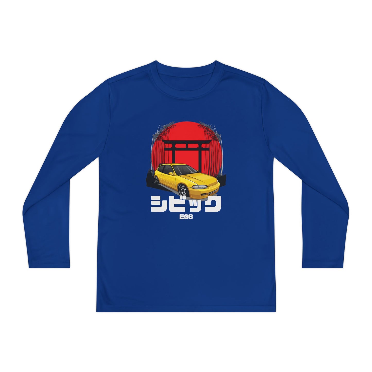 Civic Estilo Youth Long Sleeve Car Graphic Tee - Stylish & Sporty T-shirt Design - CreativeRino
