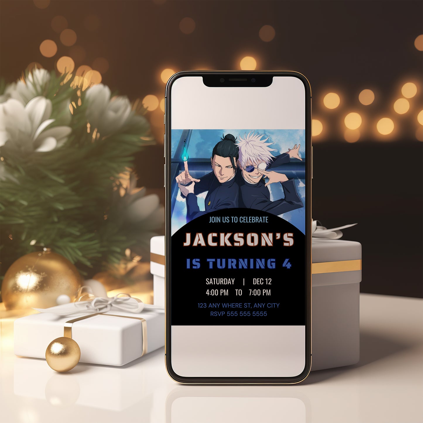 Jujutsu Kaisen Birthday Invitation Template - CreativeRino