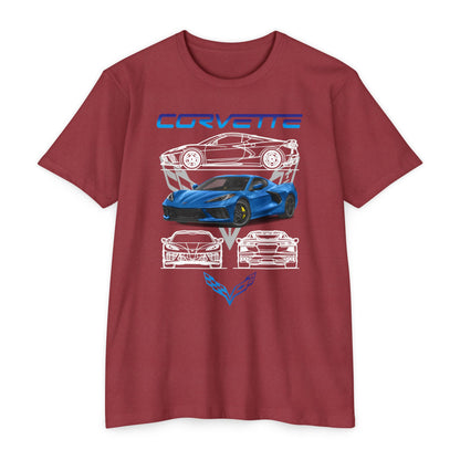 Corvette Graphic Unisex T-Shirt – Bold Racing T-shirt Design for Car Enthusiasts - CreativeRino
