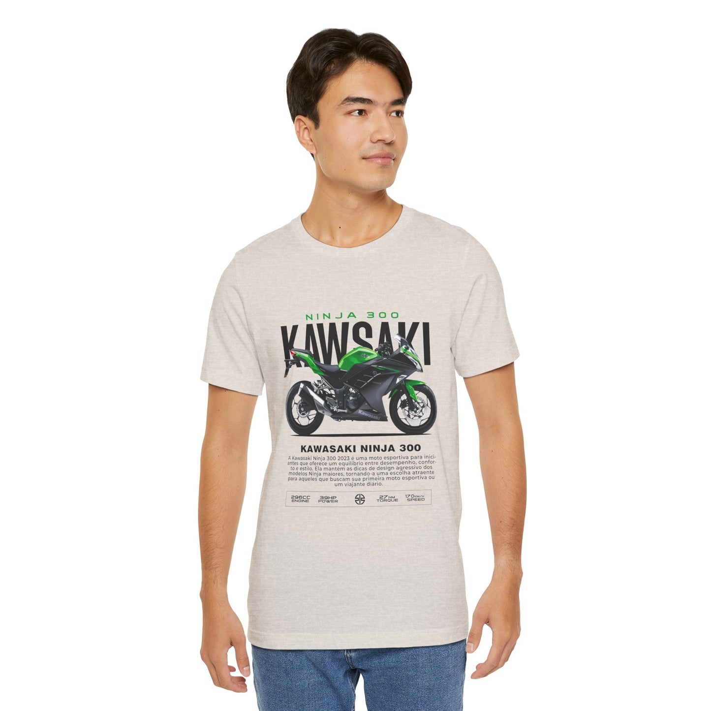 Kawasaki Ninja 300 Unisex T-Shirt - Vintage Motorcycle Graphic Tee - CreativeRino