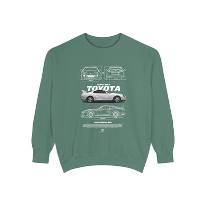 Toyota MK4 Supra Unisex Garment-Dyed Sweatshirt - Classic Car T-shirt - CreativeRino
