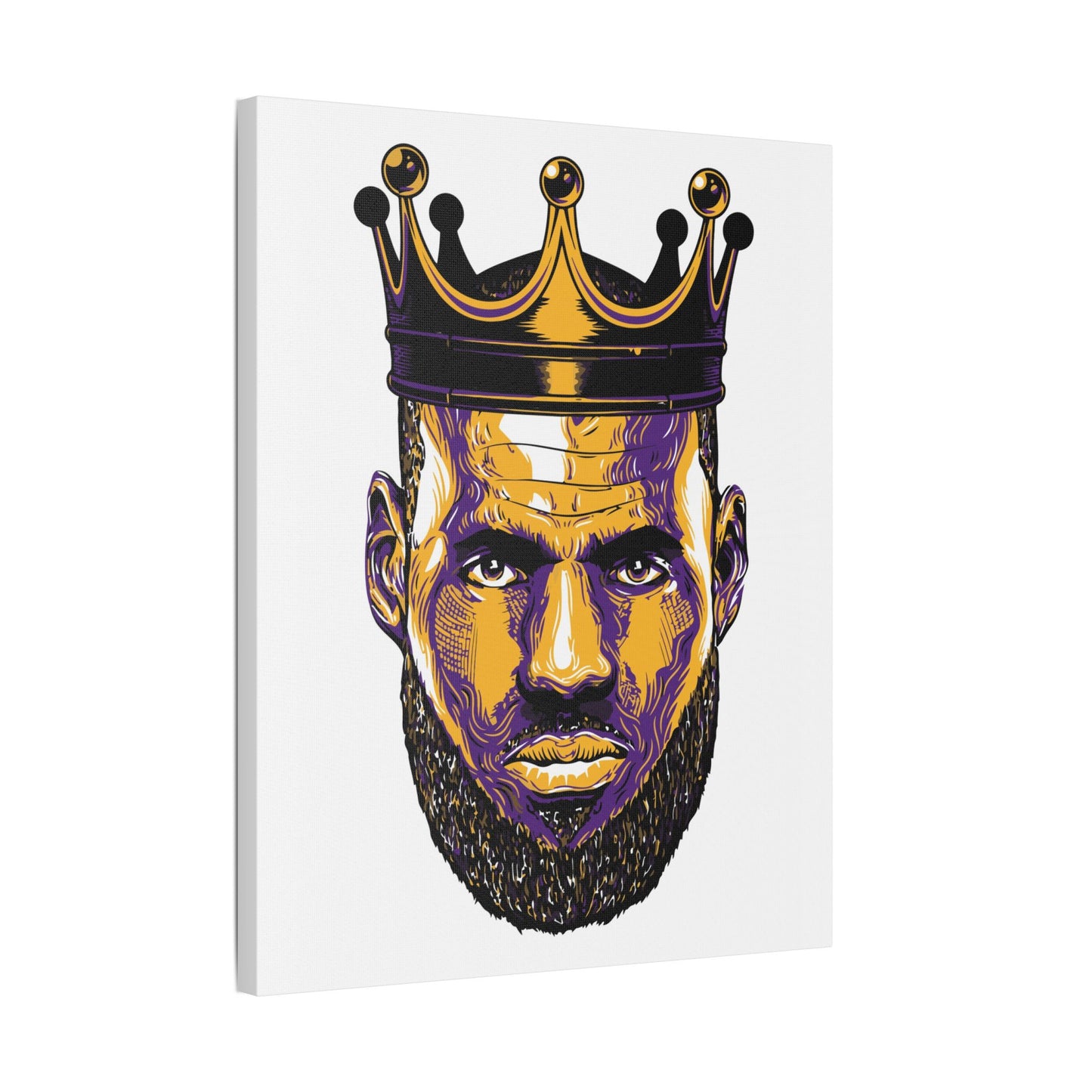 LeBron James Crowned King Satin Canvas Print - CreativeRino