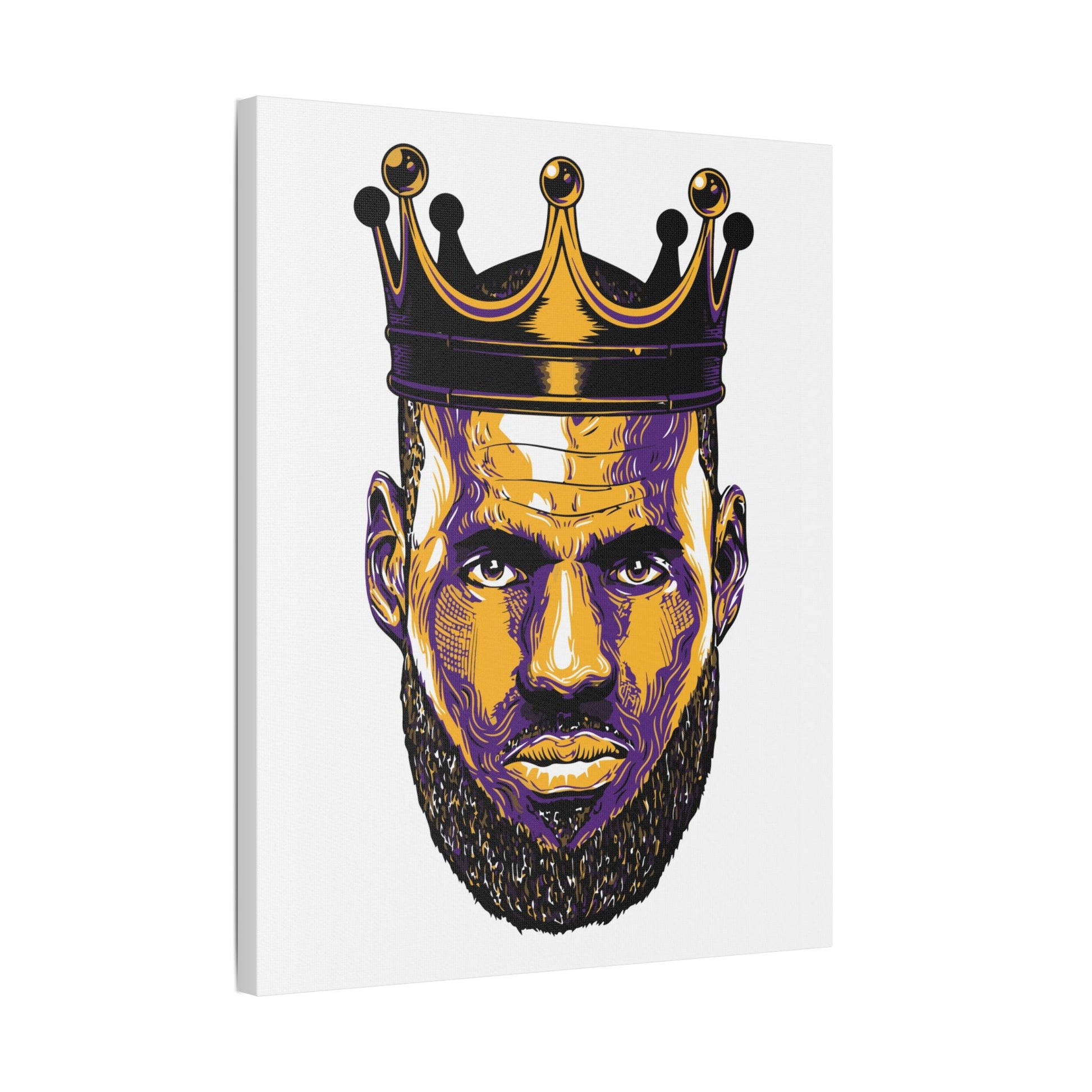 LeBron James Crowned King Satin Canvas Print - CreativeRino