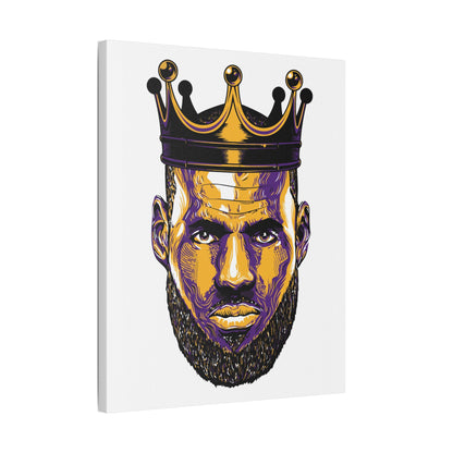 LeBron James Crowned King Satin Canvas Print - CreativeRino