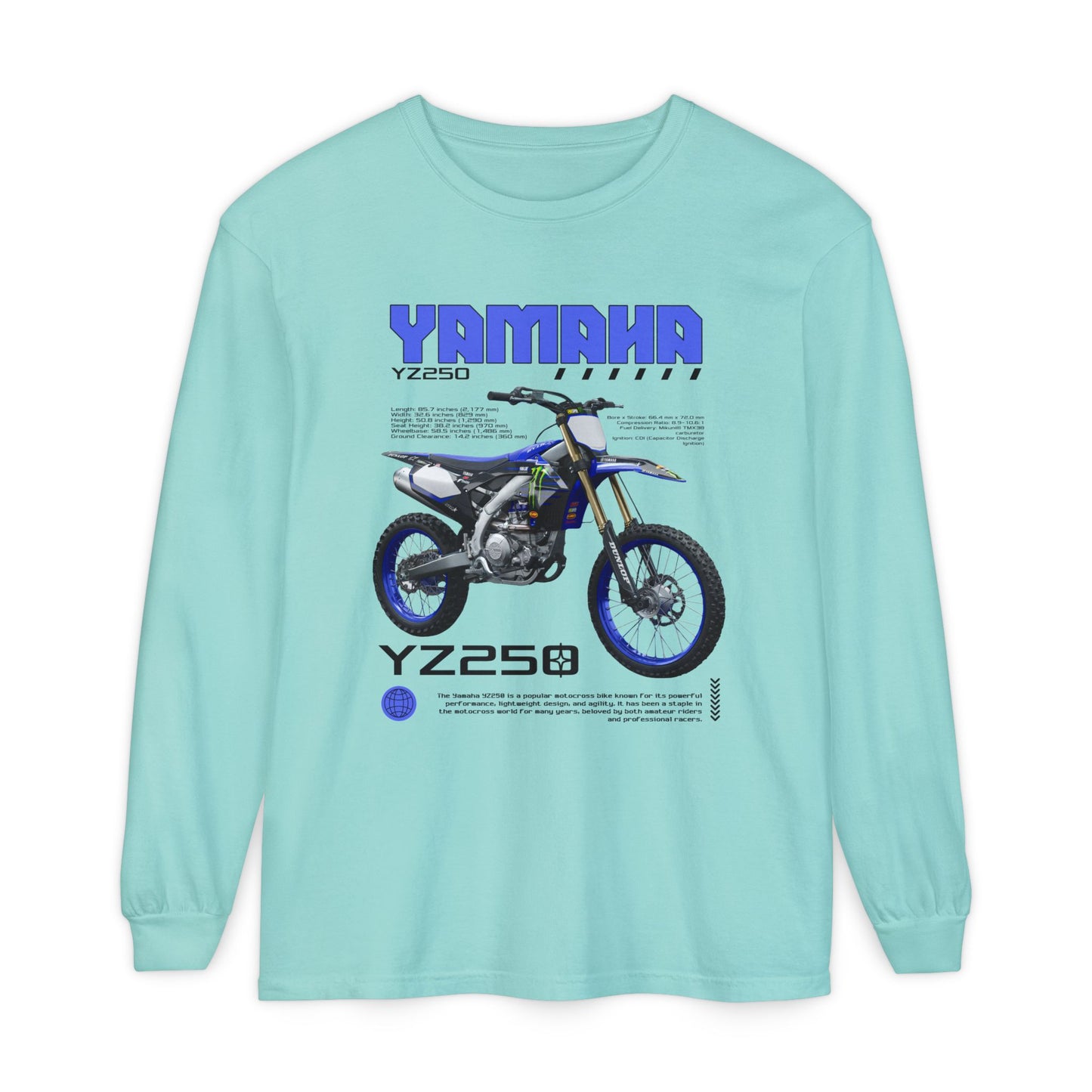 Yamaha YZ250 Long Sleeve Tee - Perfect T-shirt Gift for Motorcycle Enthusiasts - CreativeRino