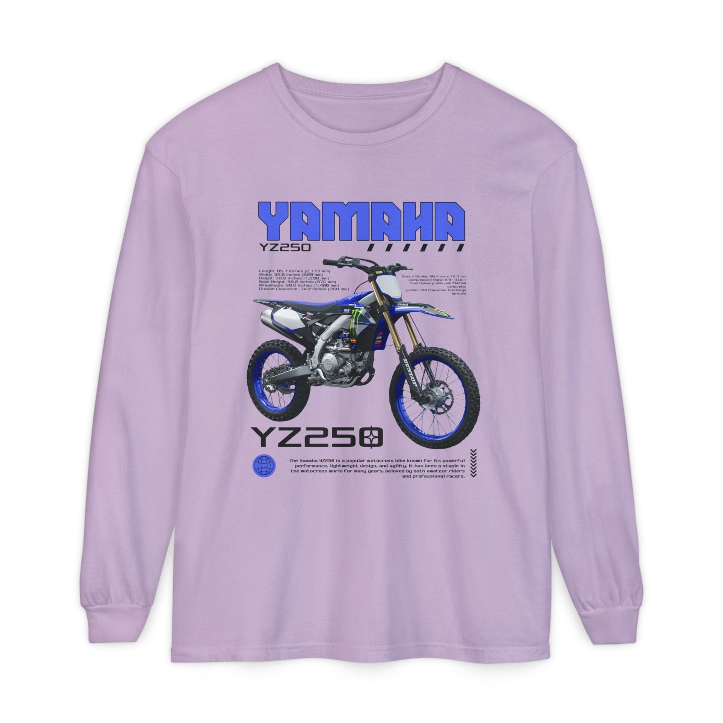 Yamaha YZ250 Long Sleeve Tee - Perfect T-shirt Gift for Motorcycle Enthusiasts - CreativeRino