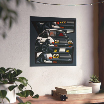 Classic Car Matte Square Poster - Retro Automotive Art Print - CreativeRino