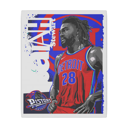 Isaiah Stewart Detroit Pistons Canvas Art - Vibrant Wall Decor for Basketball Fans - CreativeRino