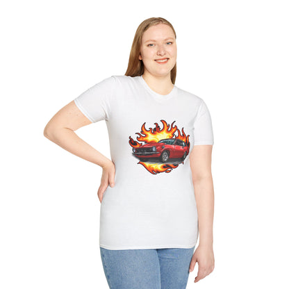 Retro Car Flames Unisex T-Shirt - CreativeRino