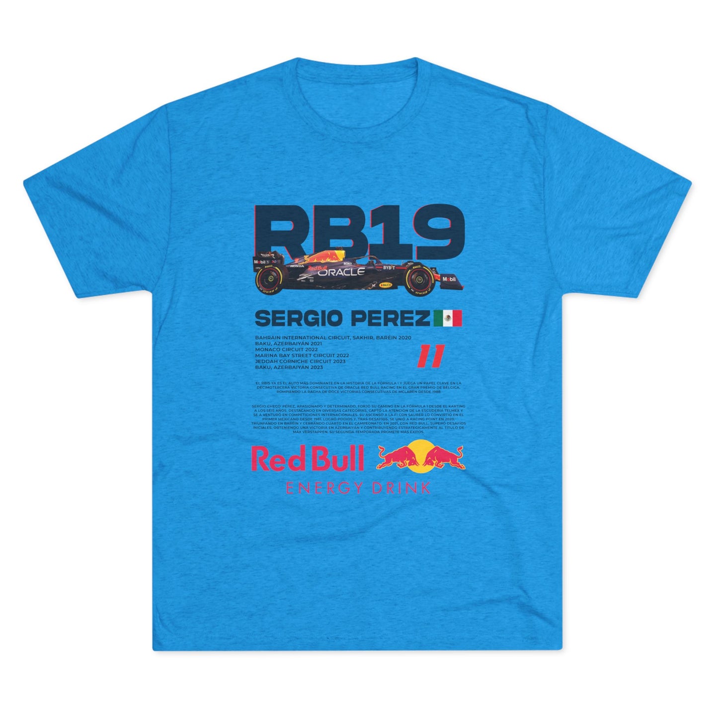 Unisex Tri-Blend Crew Tee - RB19 Sergio Perez F1 Racing T-shirt - CreativeRino