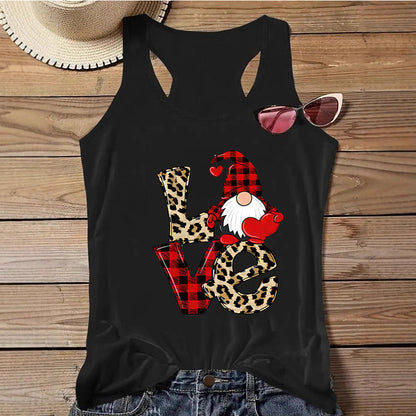 Women's Christmas Print Tank Top | Festive Racerback/Flowy Sleeveless Shirt | Tropical Holiday or Workout Top eprolo