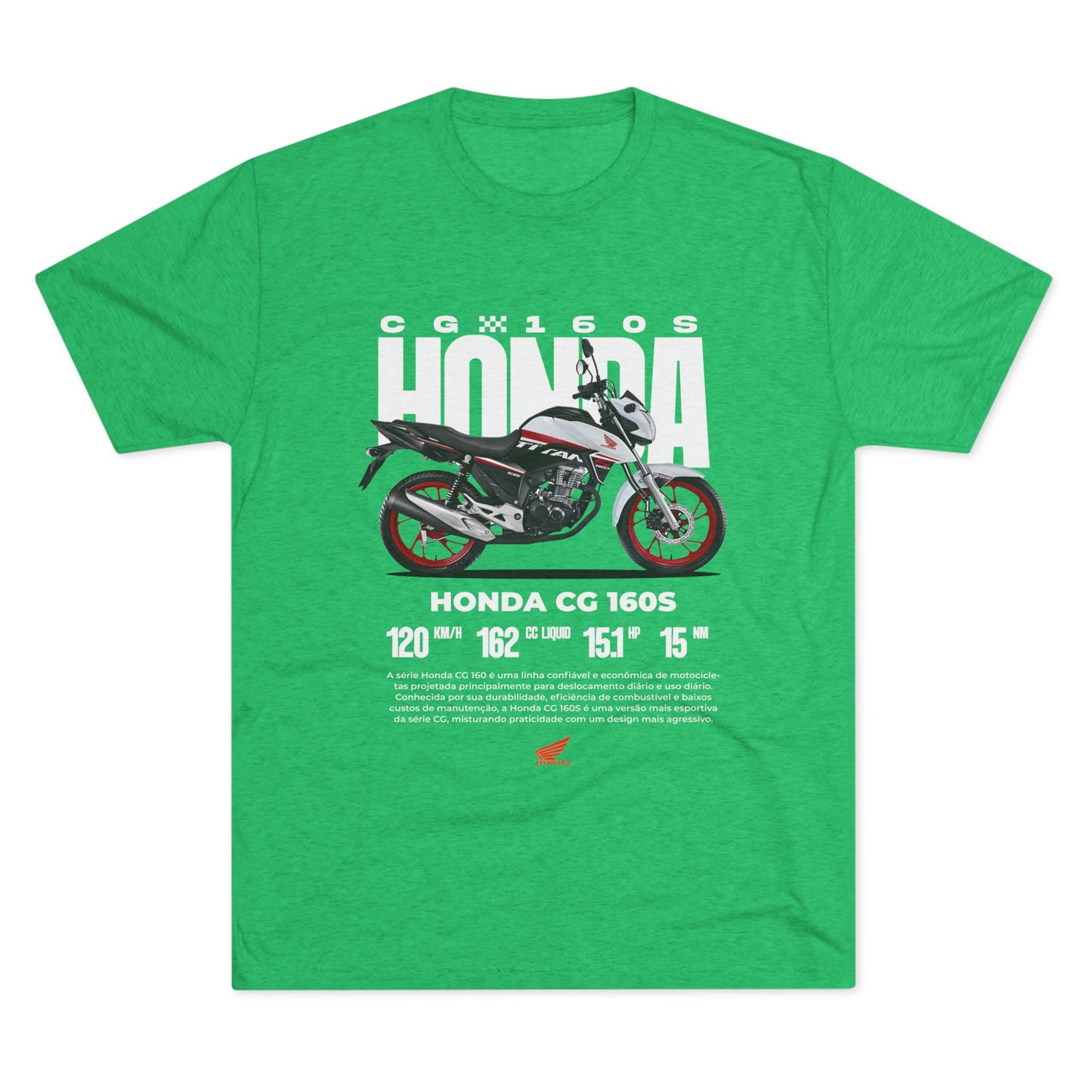 Honda CG 160S Unisex Tri-Blend Crew Tee - Perfect T-shirt for Motorcycle Enthusiasts - CreativeRino