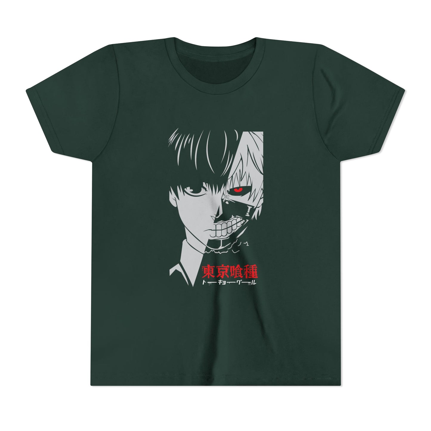 Tokyo Ghoul Youth Short Sleeve Tee - Anime Graphic T-shirt for Teens - CreativeRino