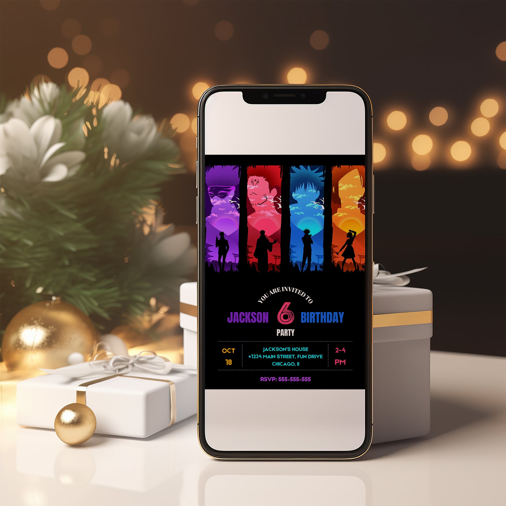 Jujutsu Kaisen Birthday Invitation Template - CreativeRino