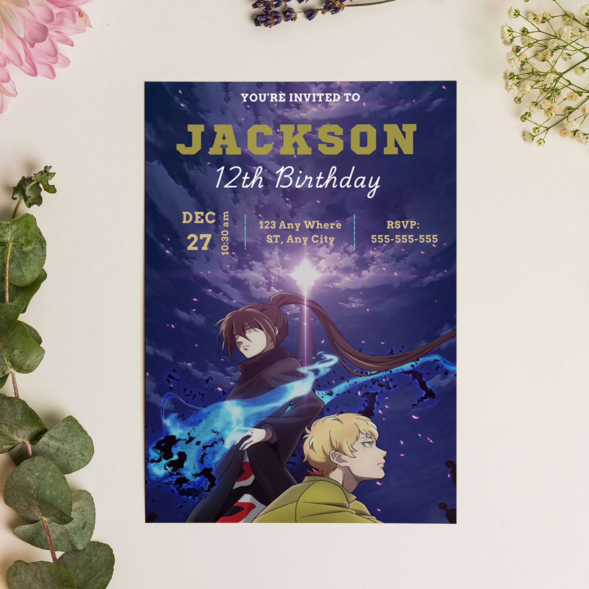 Tower Of God Birthday Invitation Template - CreativeRino