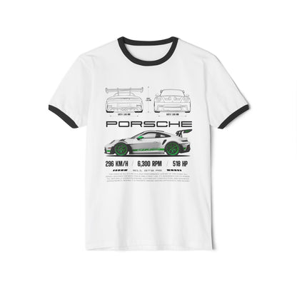 Porsche Unisex Cotton Ringer T-Shirt – Automotive Enthusiast Tee - CreativeRino