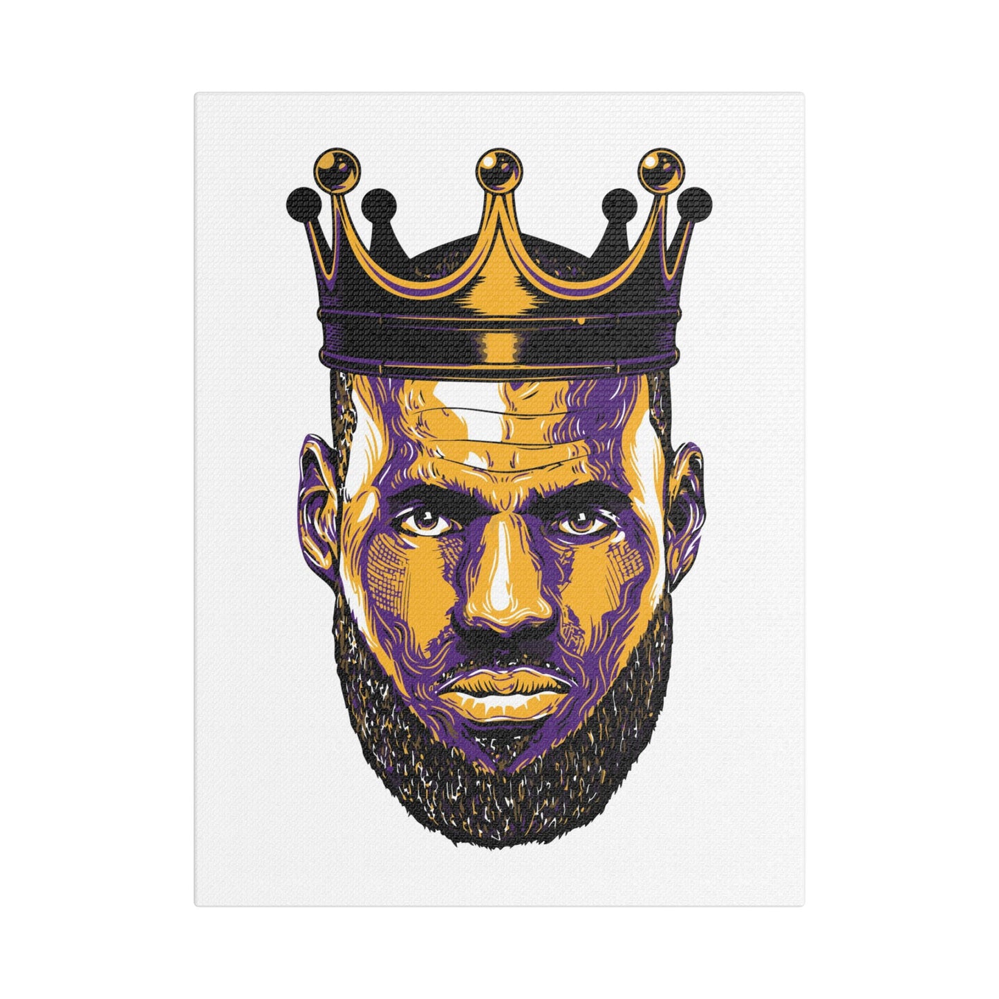 LeBron James Crowned King Satin Canvas Print - CreativeRino