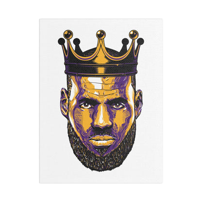 LeBron James Crowned King Satin Canvas Print - CreativeRino