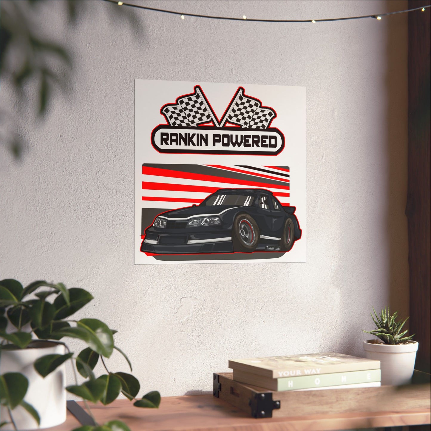Racing Inspired Matte Square Poster - 'Rankin Powered' - Perfect Wall Art for Auto Enthusiasts - CreativeRino